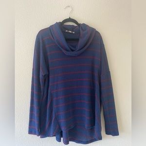 Eri + Ali Waffle Cowl Neck Shirt, Sz L